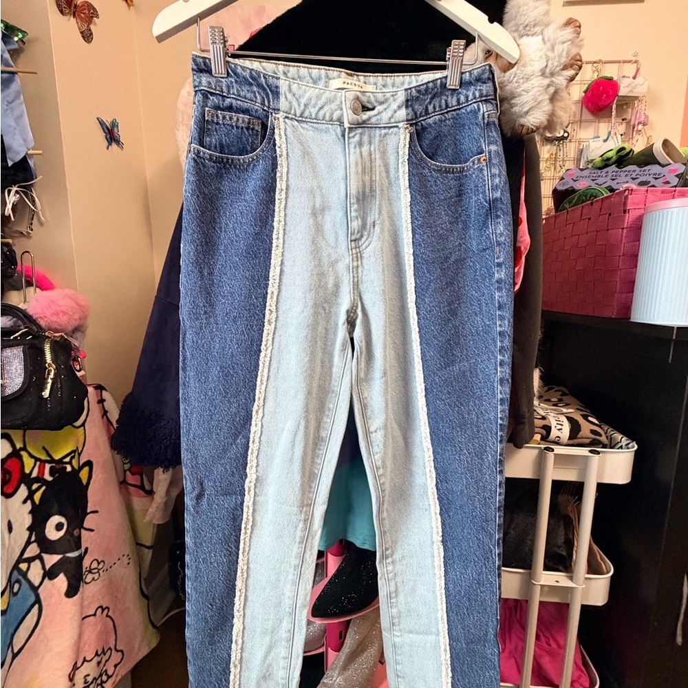 PacSun High Rise Two-Tone Denim Jeans